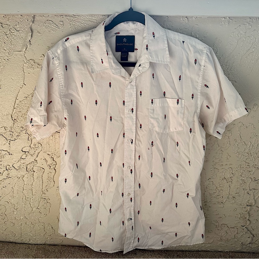 🦋 Shouthouse Collared Firecracker Popsicle Collared Button Up Summer Shirt